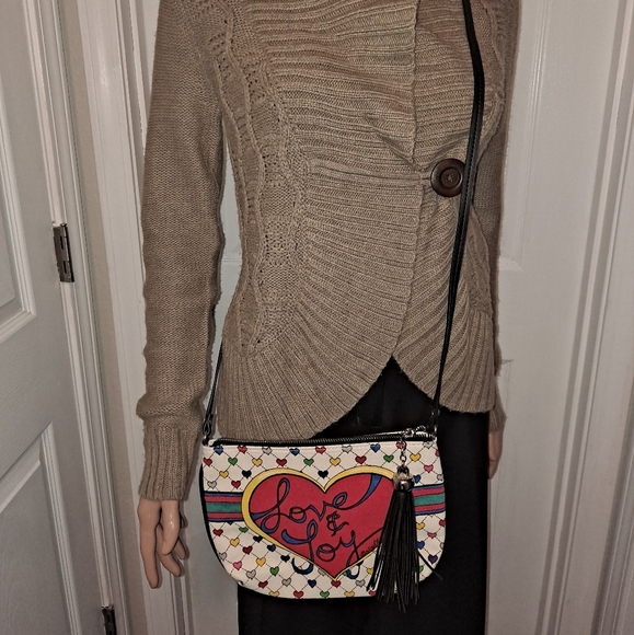 NWOT Brighton Love and Joy Pouch Crossbody Hearts Purse - Picture 6 of 6